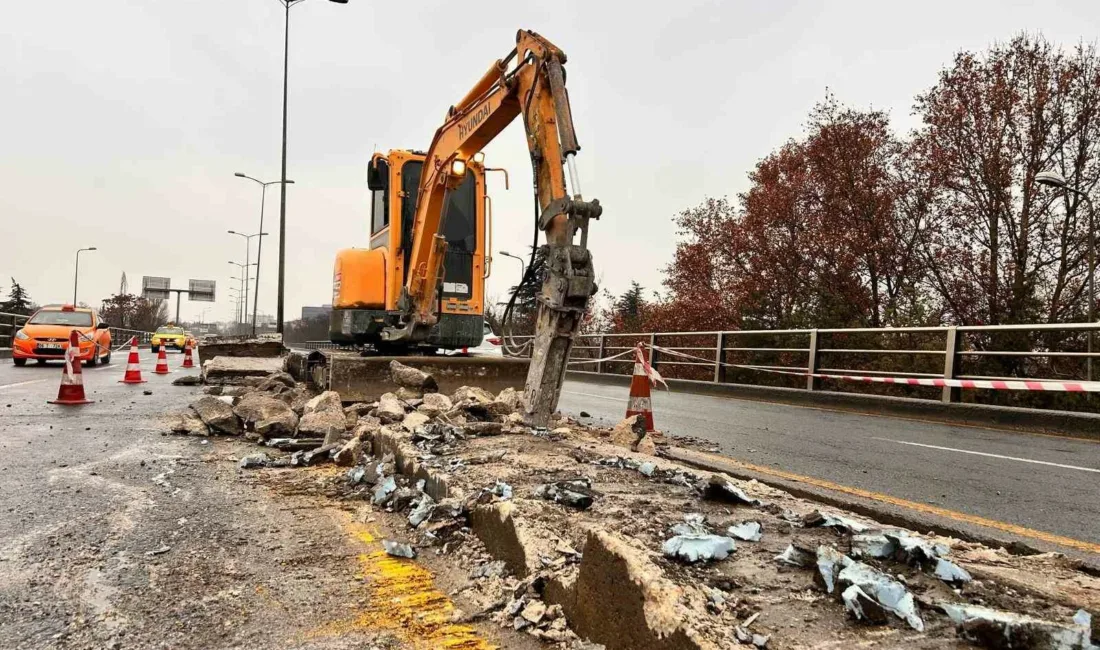 Ankara’nın Keçiören ilçesindeki köprü çalışmasında tek bir işçinin çalışması, iş