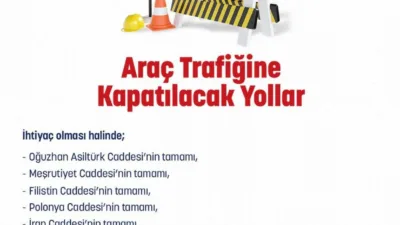 Ankara Emniyet Müdürlüğü, yılbaşı tedbirleri nedeniyle kentte bazı yolların trafiğe
