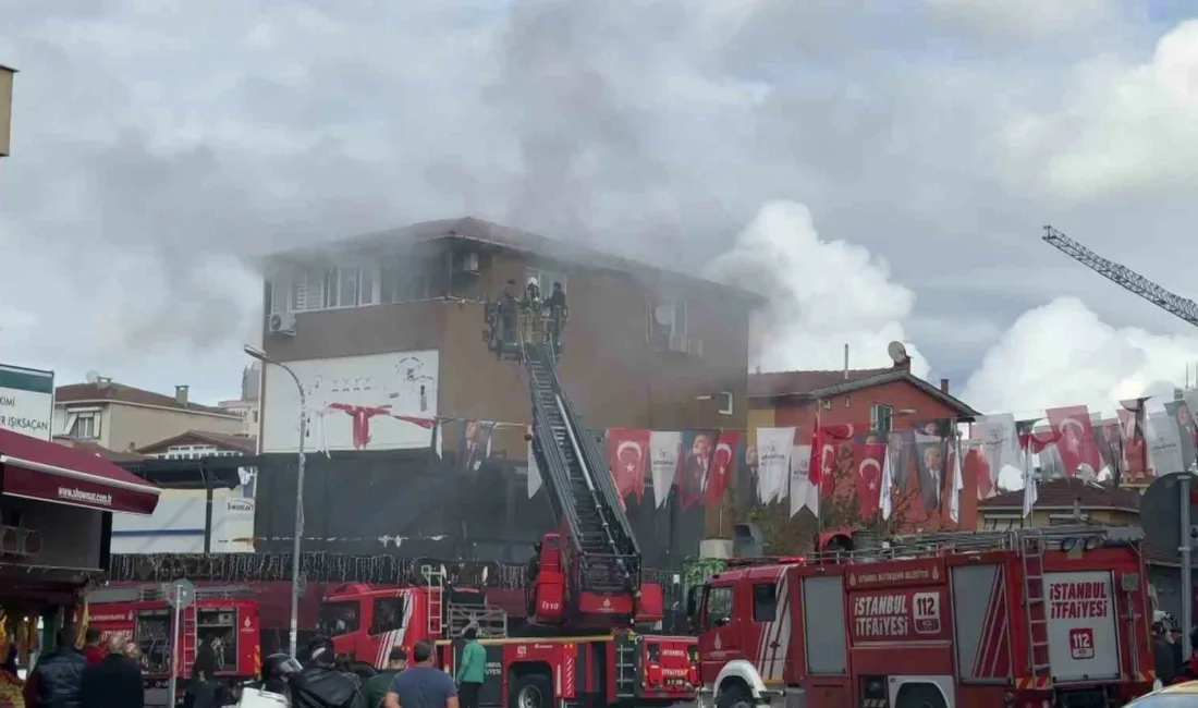 Ataşehir’de bir iş yerinin deposunda çıkan yangın sonrası üst katta