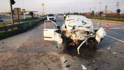Bursa’nın Karacabey ilçesinde meydana gelen trafik kazasında 15 yaşındaki çocuk