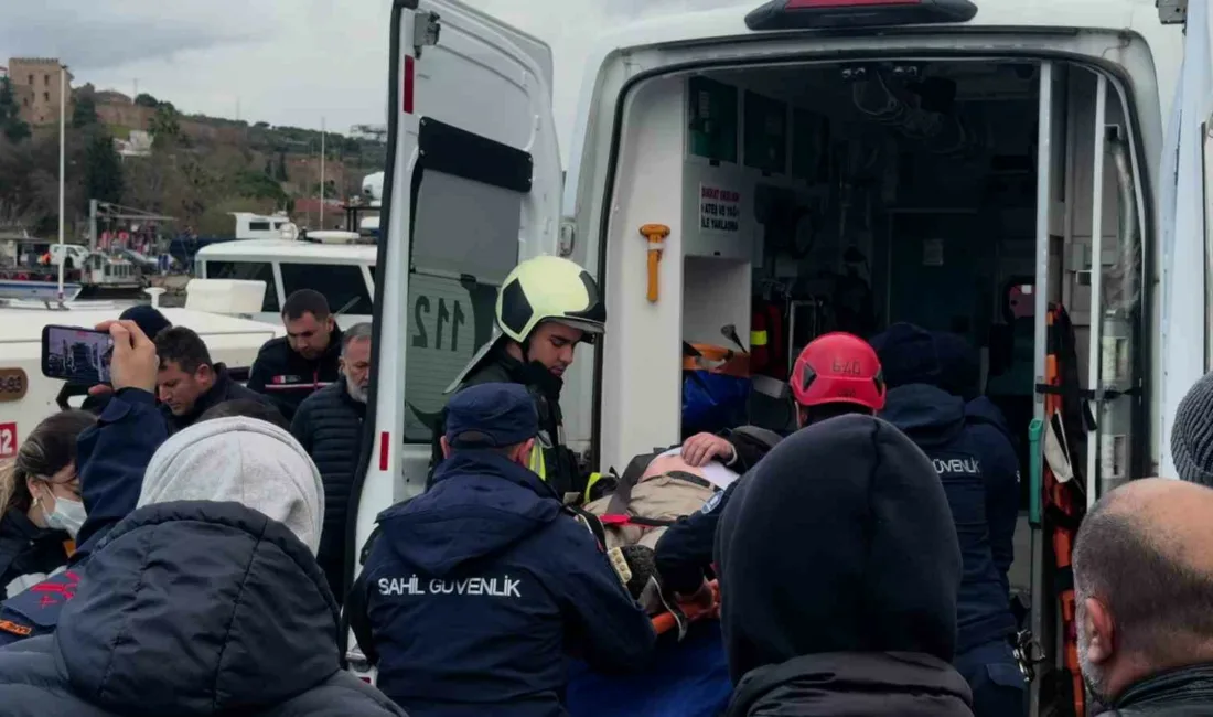 Kocaeli’de denizde çırpınan bir vatandaş, çevredeki kişilerin ihbarı üzerine sahil