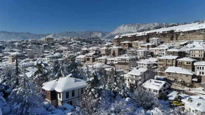 UNESCO Dünya Mirası Listesi’nde yer alan Karabük’ün Safranbolu ilçesinde, kar
