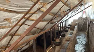 Karabük’te etkili olan yoğun kar yağışı nedeniyle üzeri çadırla kaplı