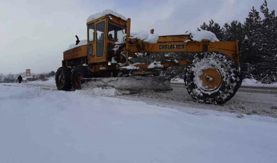Bolu’nun Mudurnu ilçesinde yaşayan bir kişi, etkili olan kar yağışı