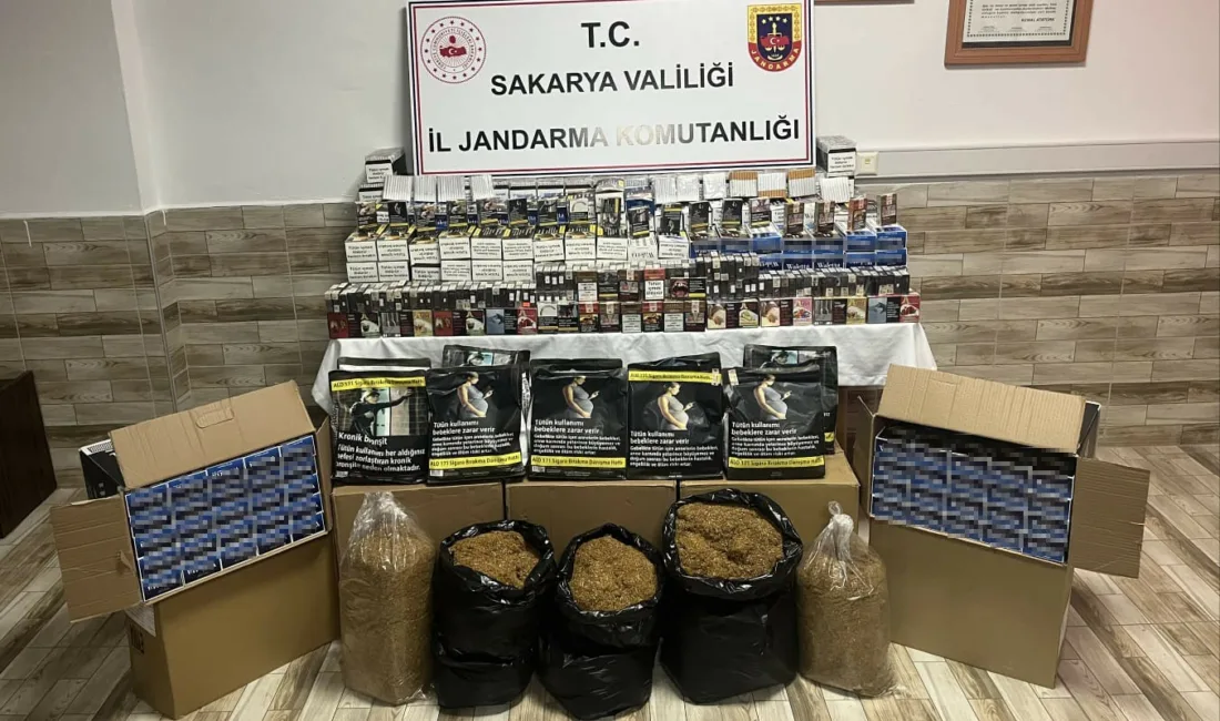 Sakarya’nın Karasu ilçesinde düzenlenen kaçakçılık operasyonunda çok sayıda tütün ve