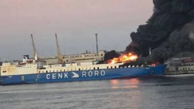 Karasu-Odesa hattında tır taşımacılığı yapan Cenk Denizcilik’e ait M/V CENK