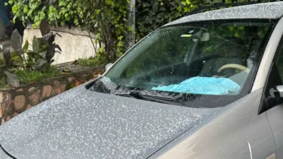 Zonguldak’ta sabah saatlerinde ceviz büyüklüğünde dolu yağdı. Kent merkezinde sabah
