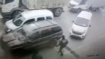 Düzce’de araç muayene istasyonunda meydana gelen trafik kazasında 3 araç
