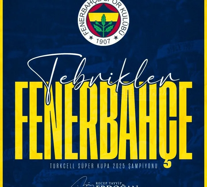 Cumhurbaşkanı Recep Tayyip Erdoğan, Süper Kupa 2025 final maçında Galatasaray’ı