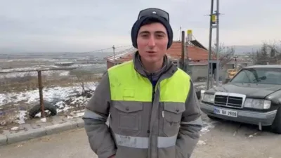 Ankara’nın Elmadağ ilçesinde bakımsız yolların karda tuzlanmaması nedeniyle güvensiz olduğunu
