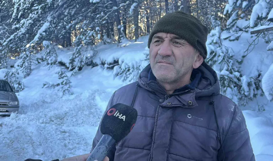 Bolu’da fabrika işçisi Salih Dinçtürk, mesai bitiminde Kartalkaya Kayak Merkezi