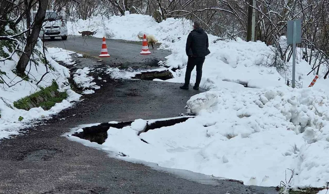 Sakarya’nın Kocaali ilçesinde mahalle bağlantı yolunda meydana gelen heyelan sebebiyle