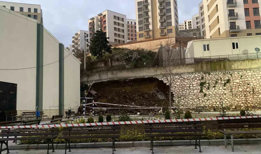 Kocaeli’nin İzmit ilçesinde bir inşaat şantiyesinde bulunan 10 metrelik istinat