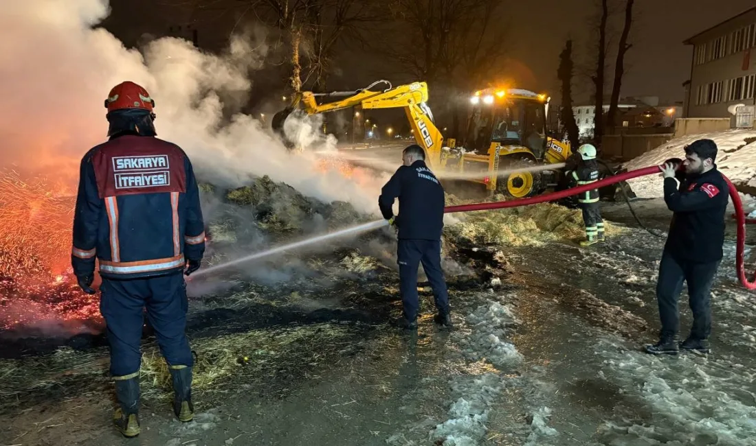 Sakarya’nın Hendek ilçesinde kasasındaki samanlar alev alev yanan kamyon şoförü