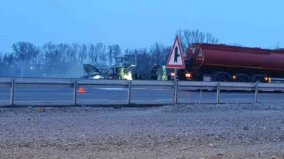 Ankara’nın Akyurt ilçesinde trafikte seyreden bir otomobilde çıkan yangında, araç