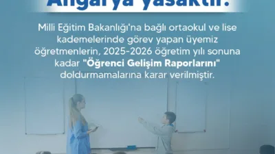 Türk Eğitim Sendikası tarafından yapılan açıklamada, “Angarya iş yükünün kaldırılması,