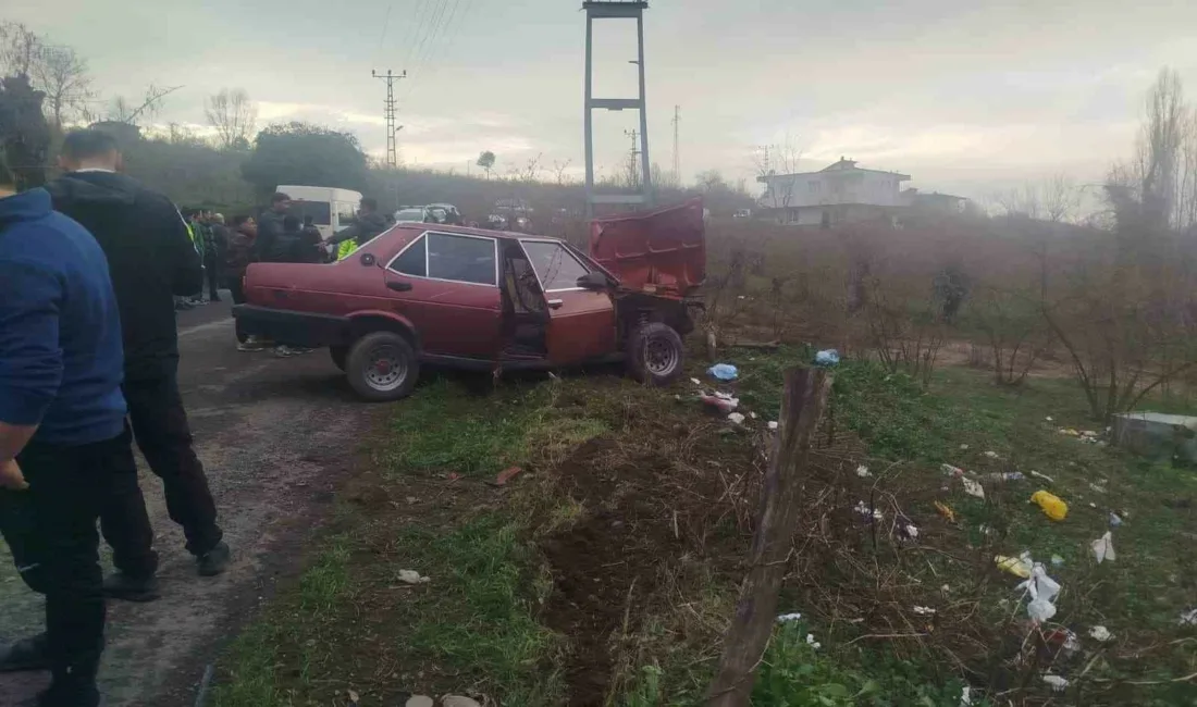 Zonguldak’ın Alaplı İlçesinde kontrolden çıkan otomobil aydınlatma direğine çarptı. Kazada