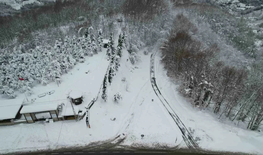 Zonguldak’ta etkili olan kar yağışının ardından Zonguldak-Ereğli kara yolunda ulaşım