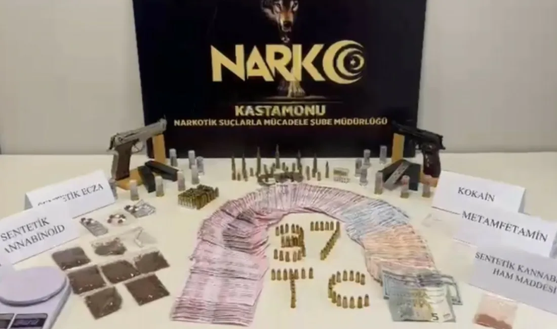 Kastamonu polis ekiplerince 23 adrese düzenlenen eş zamanlı uyuşturucu operasyonlarında