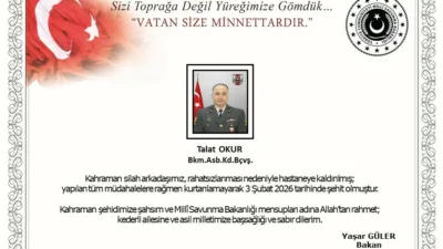 Milli Savunma Bakanlığı (MSB) rahatsızlanarak hastaneye kaldırılan Bakım Astsubay Kıdemli