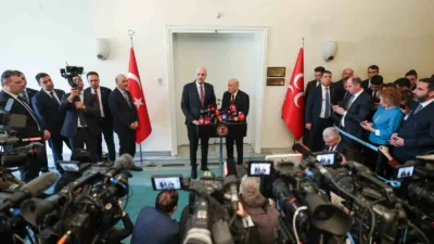 TBMM Başkanı Numan Kurtulmuş, MHP Genel Başkanı Devlet Bahçeli ile