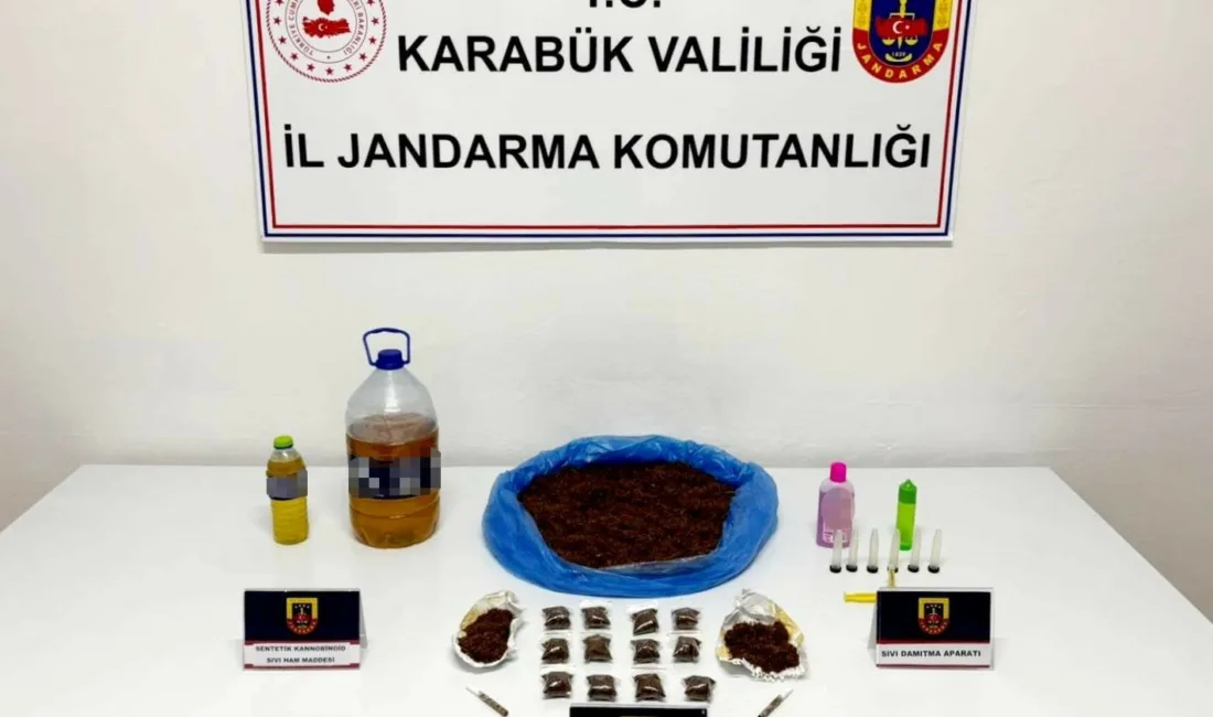 Karabük’ün Yenice ilçesinde jandarma ekiplerince düzenlenen uyuşturucu operasyonunda çeşitli miktarlarda