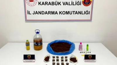 Karabük’ün Yenice ilçesinde jandarma ekiplerince düzenlenen uyuşturucu operasyonunda çeşitli miktarlarda