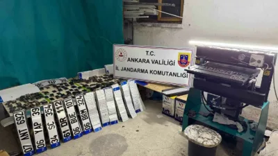 Ankara’nın Keçiören toplam 4 milyon lira değerinde sahte plaka basımı
