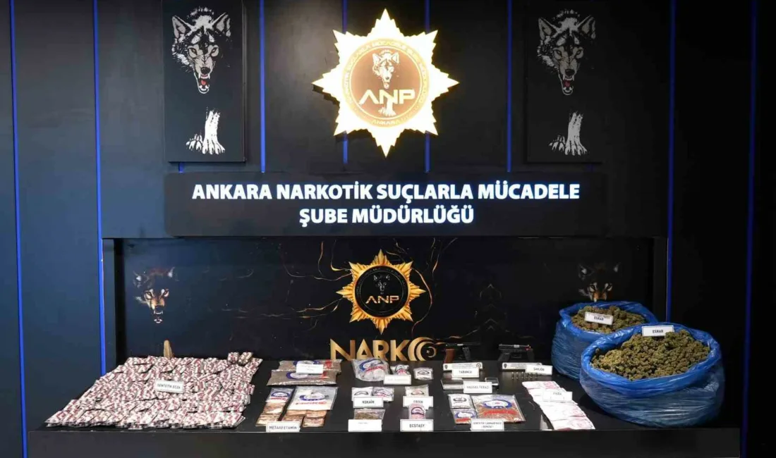 Ankara’da, İl Emniyet Müdürlüğü Narkotik Suçlarla Mücadele Şube Müdürlüğü ekipleri