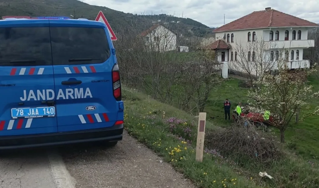 Karabük-Kastamonu karayolunda kontrolden çıkarak bahçeye uçup takla atan otomobilin sürücüsü