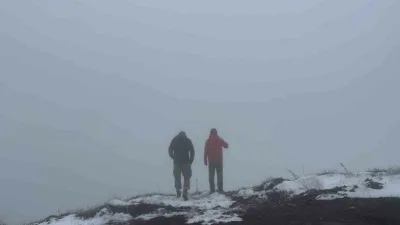 Kastamonu’ya Ramazan Bayramı tatili için gelen vatandaşlar, kar yağışının tadını