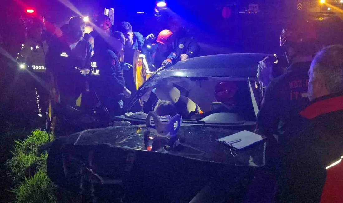 Zonguldak’ın Ereğli ilçesinde doğum günü partisinden dönenlerin bulunduğu otomobilin virajı