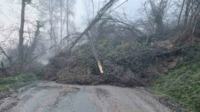 Kastamonu’nun Cide ilçesinde meydana gelen heyelan sebebiyle köy yolu ulaşıma