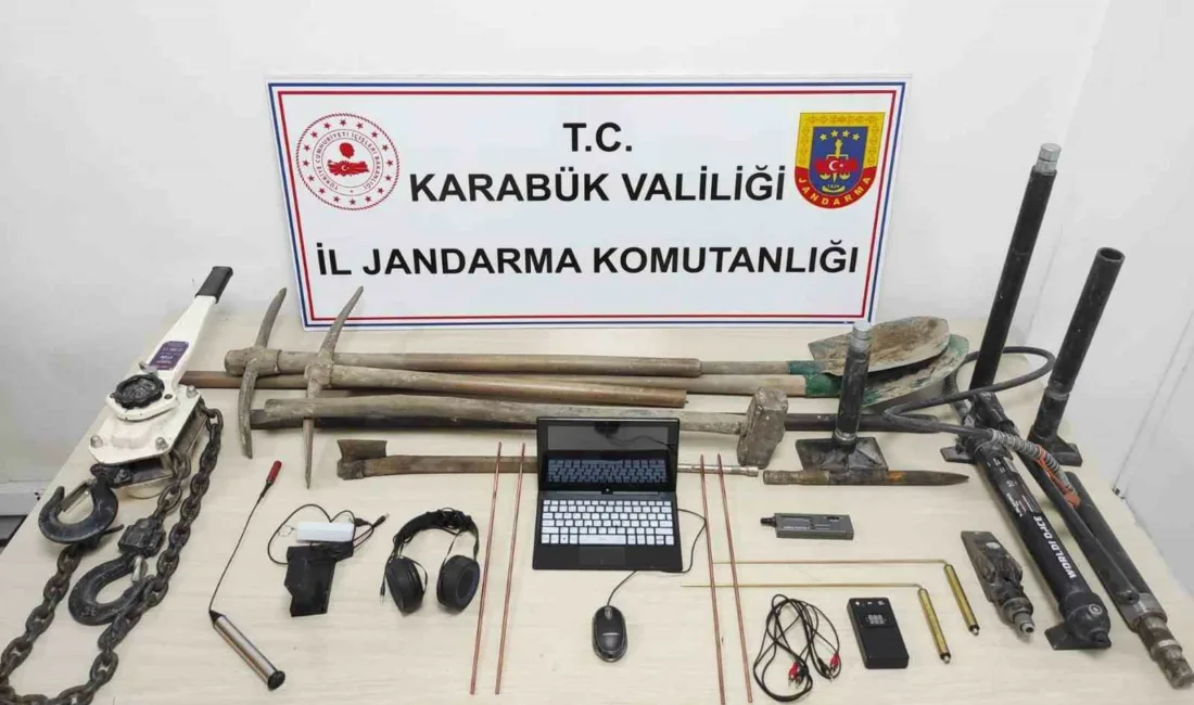 Karabük’te jandarma ekiplerince düzenlenen operasyonlarda izinsiz kazı yapan şahıslar suçüstü