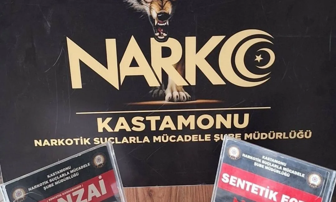 Kastamonu’da polis ekipleri tekiplerince bir şahsa yönelik yapılan operasyonda uyuşturucu