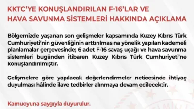 Milli Savunma Bakanlığı (MSB), KKTC’nin güvenliğinin artırılmasına yönelik planlamalar çerçevesinde