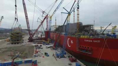 Türkiye’nin ilk yüzer üretim platformu Osman Gazi’ye 2 bin 500