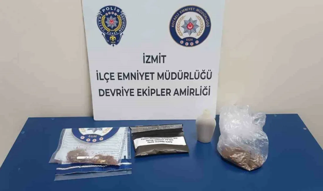 Kocaeli’de polis ekipleri 3 şüphelinin üst aramasında toplam 78,69 gram
