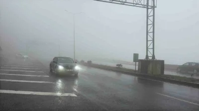 Zonguldak’ta sabah saatlerinden itibaren etkili olan yoğun sis, özellikle yüksek