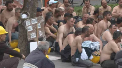 Eskişehir’den Ankara’ya yürüyen Doruk Madencilik işçilerinin açlık grevi eylemi 8’inci