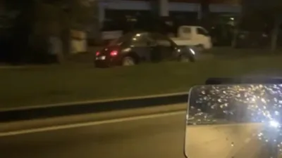 Bolu’da D-100 kara yolunda ters şeride girerek kilometrelerce ilerleyen otomobil