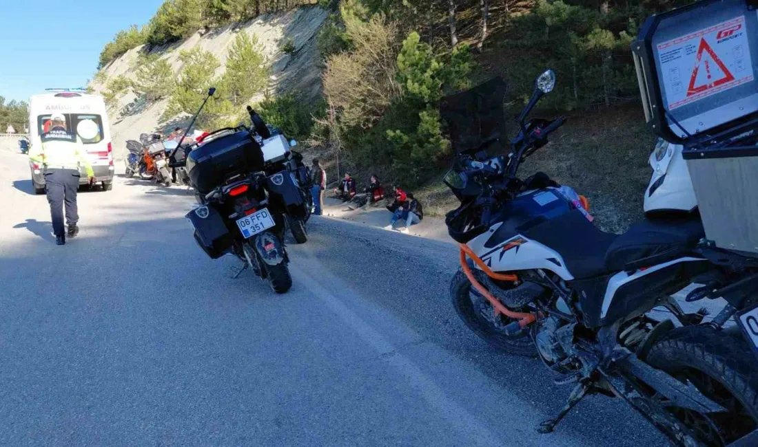 Bolu’nun Mudurnu ilçesine gezi için gelen motosiklet grubunda peş peşe