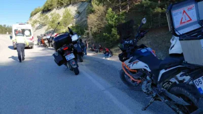 Bolu’nun Mudurnu ilçesine gezi için gelen motosiklet grubunda peş peşe
