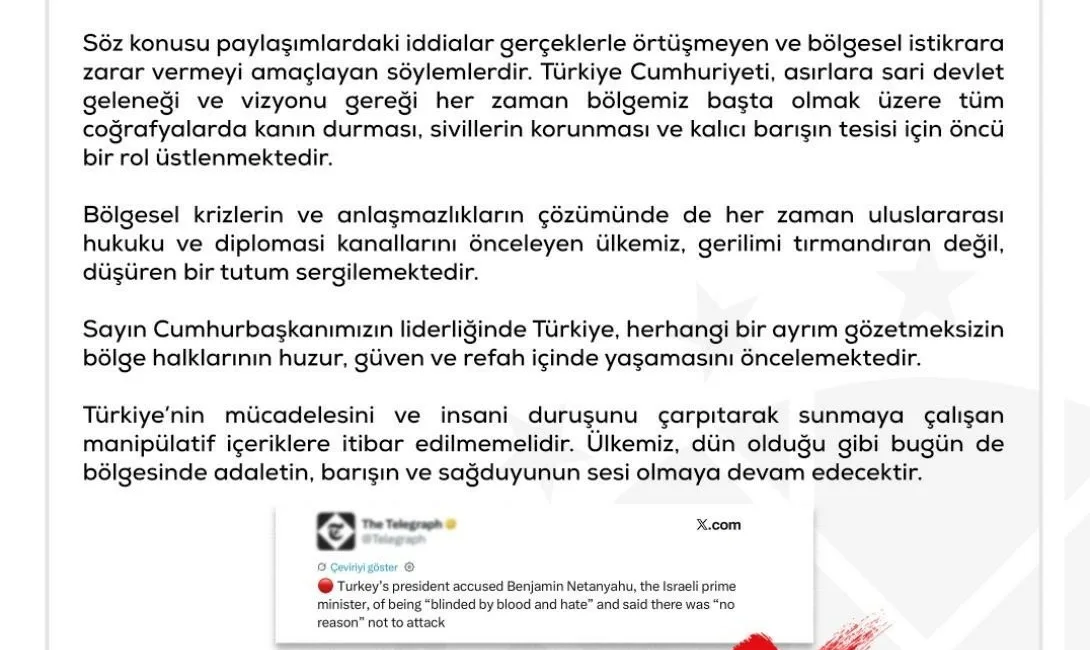 Dezenformasyonla Mücadele Merkezi (DMM) tarafından, “Bazı medya organları ve sosyal