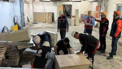 Düzce’de senaryo gereği 5.4 büyüklüğünde meydana gelen deprem sonrasında Atatürk