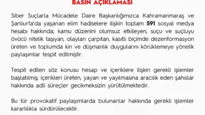Emniyet Genel Müdürlüğü, Kahramanmaraş ve Şanlıurfa’daki saldırılarla ilgili dezenformasyon ürettiği
