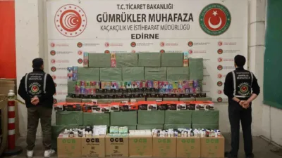 Ticaret Bakanlığı Gümrükler Muhafaza ekiplerince Kapıkule Gümrük Kapısı’nda düzenlenen operasyonda