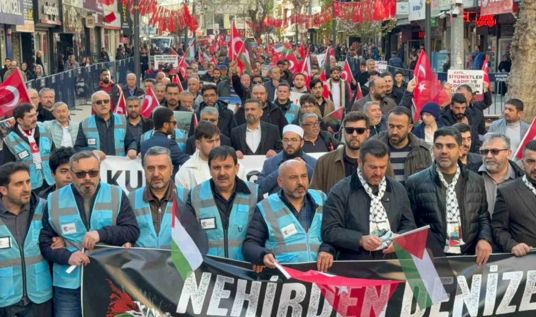 Karabük’te, İsrail’in Filistin’e yönelik saldırılarına tepki göstermek için sivil toplum