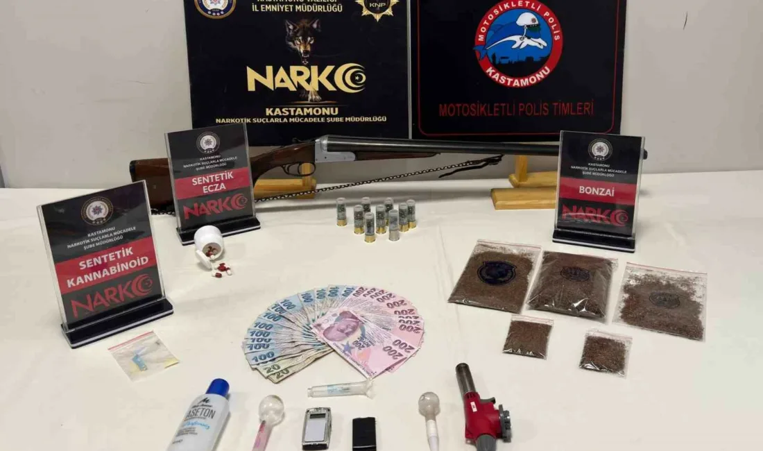 Kastamonu’da polis ekipleri tarafından gerçekleştirilen iki farklı uyuşturucu operasyonunda 6