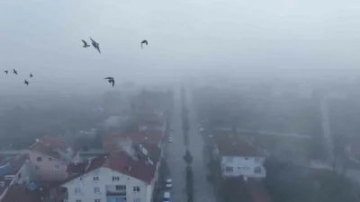 Kastamonu’nun İhsangazi ilçesinde sabah saatlerinden itibaren etkisini arttıran yoğun sis,